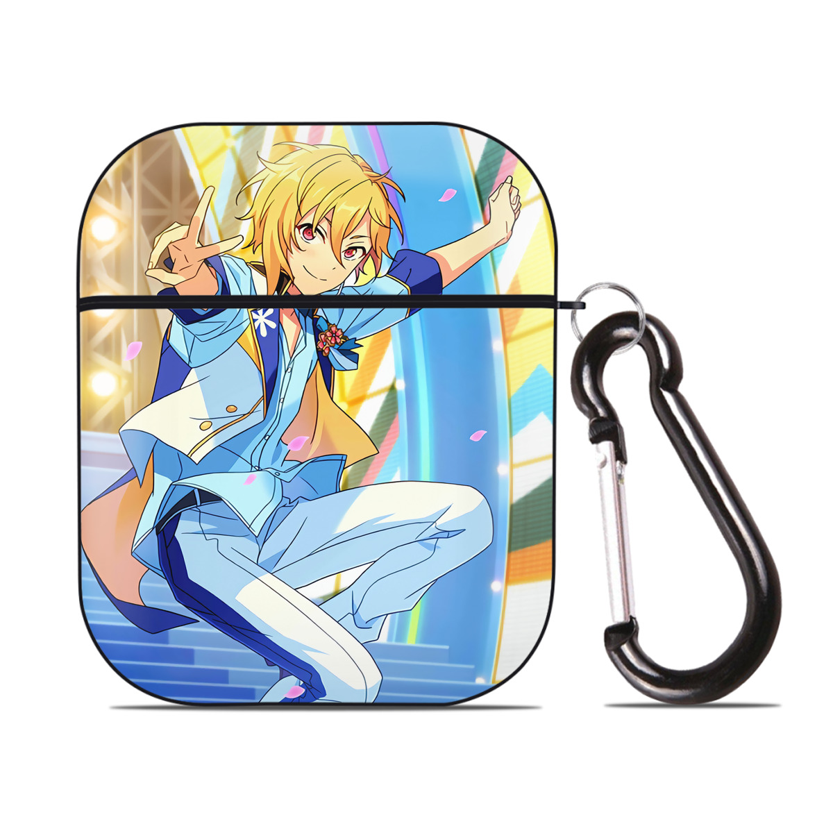 （画像用） あんさんぶるスターズ! Ensemble Stars AirPods 第2世代保護ケース ハードシェル ブラック 耐衝撃・防指紋・カラビナ付き