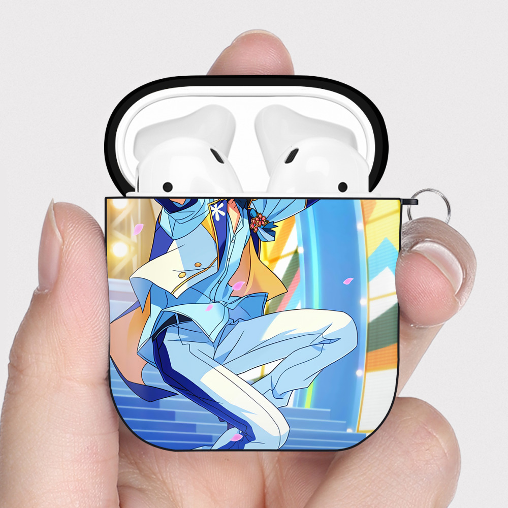（画像用） あんさんぶるスターズ! Ensemble Stars AirPods 第2世代保護ケース ハードシェル ブラック 耐衝撃・防指紋・カラビナ付き