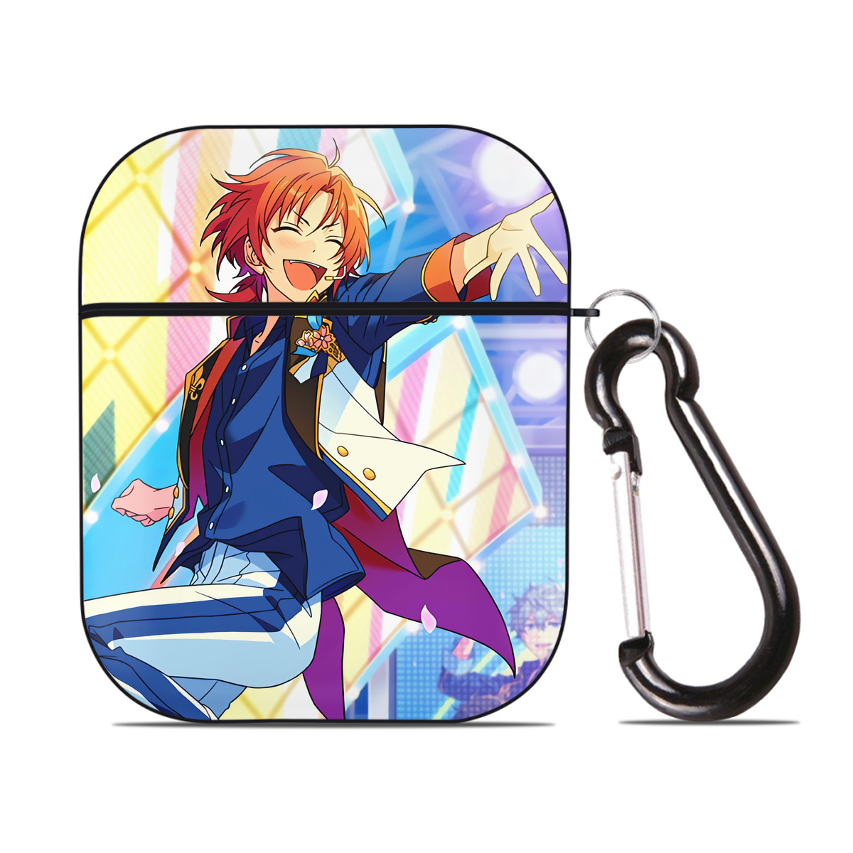 （画像用） あんさんぶるスターズ! Ensemble Stars AirPods 第2世代保護ケース ハードシェル ブラック 耐衝撃・防指紋・カラビナ付き