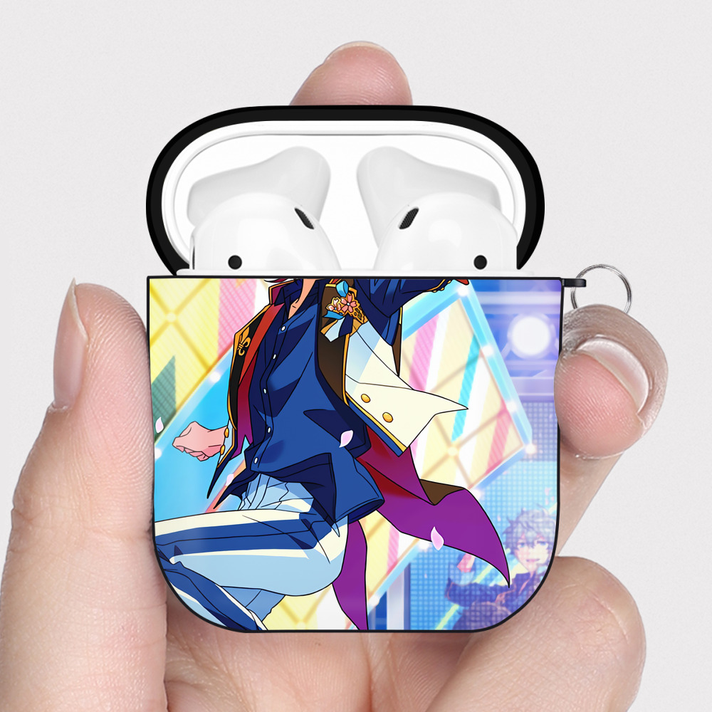 （画像用） あんさんぶるスターズ! Ensemble Stars AirPods 第2世代保護ケース ハードシェル ブラック 耐衝撃・防指紋・カラビナ付き