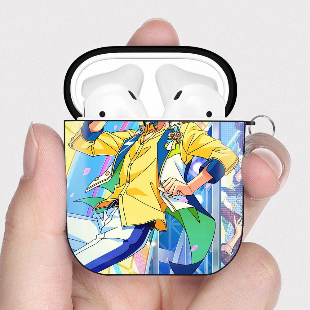 （画像用） あんさんぶるスターズ! Ensemble Stars AirPods 第2世代保護ケース ハードシェル ブラック 耐衝撃・防指紋・カラビナ付き
