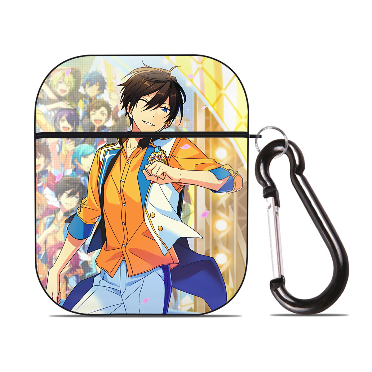 （画像用） あんさんぶるスターズ! Ensemble Stars AirPods 第2世代保護ケース ハードシェル ブラック 耐衝撃・防指紋・カラビナ付き