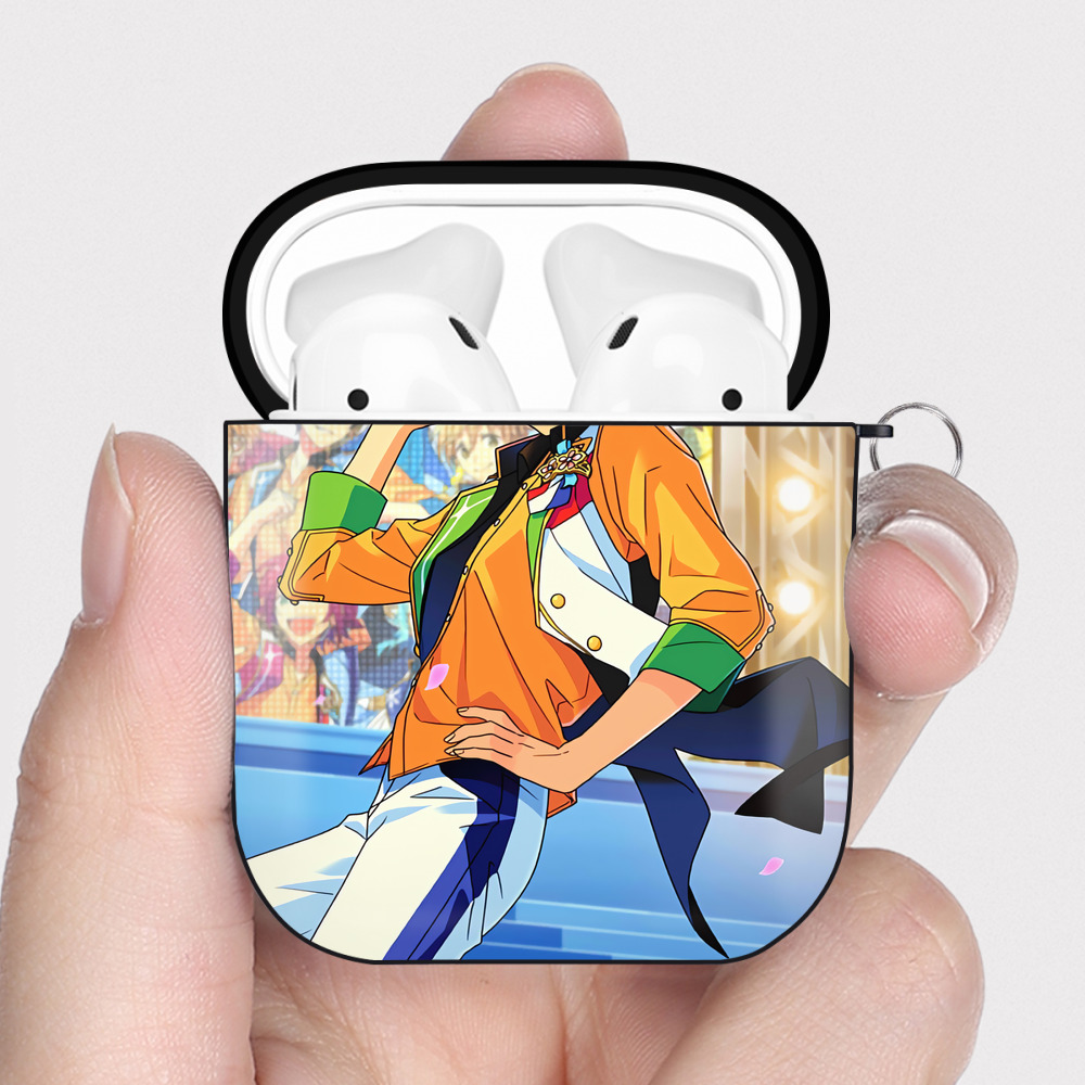 （画像用） あんさんぶるスターズ! Ensemble Stars AirPods 第2世代保護ケース ハードシェル ブラック 耐衝撃・防指紋・カラビナ付き