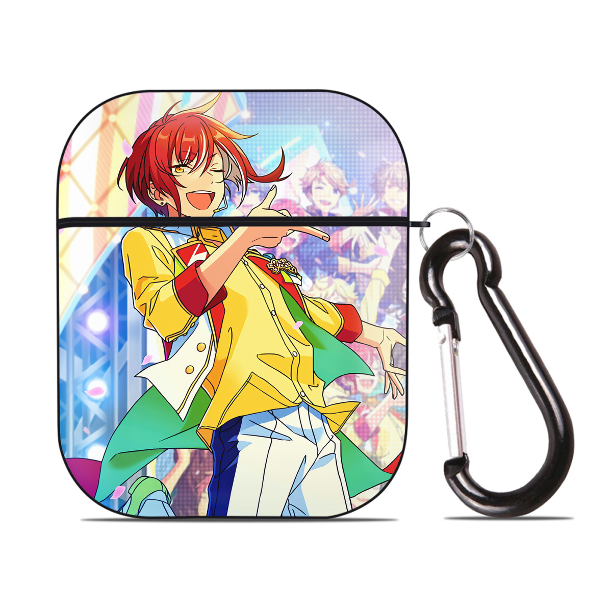 （画像用） あんさんぶるスターズ! Ensemble Stars AirPods 第2世代保護ケース ハードシェル ブラック 耐衝撃・防指紋・カラビナ付き
