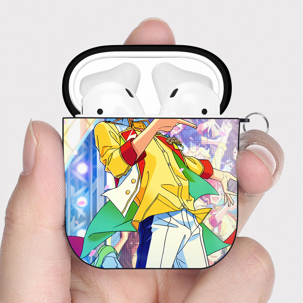 （画像用） あんさんぶるスターズ! Ensemble Stars AirPods 第2世代保護ケース ハードシェル ブラック 耐衝撃・防指紋・カラビナ付き