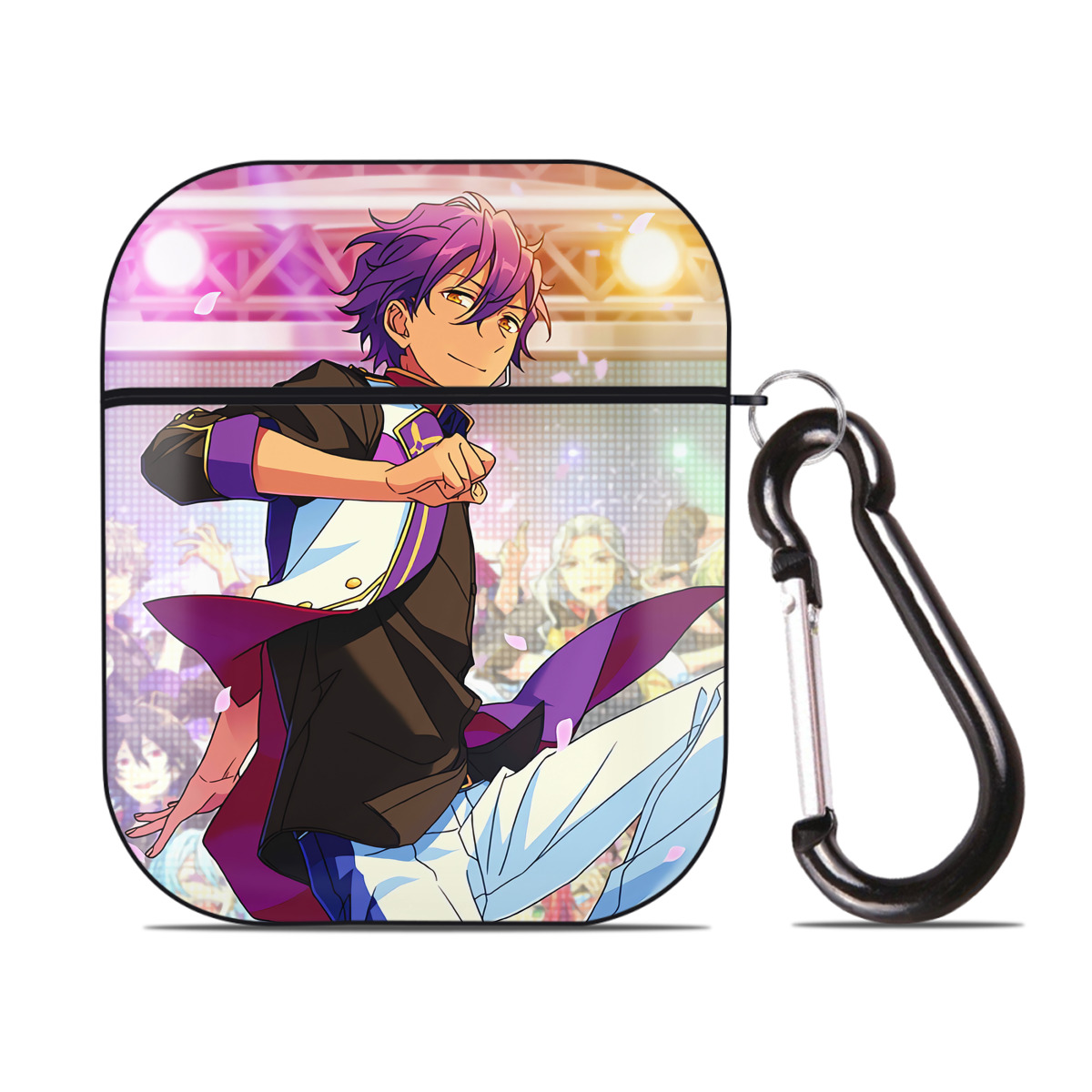 （画像用） あんさんぶるスターズ! Ensemble Stars AirPods 第2世代保護ケース ハードシェル ブラック 耐衝撃・防指紋・カラビナ付き