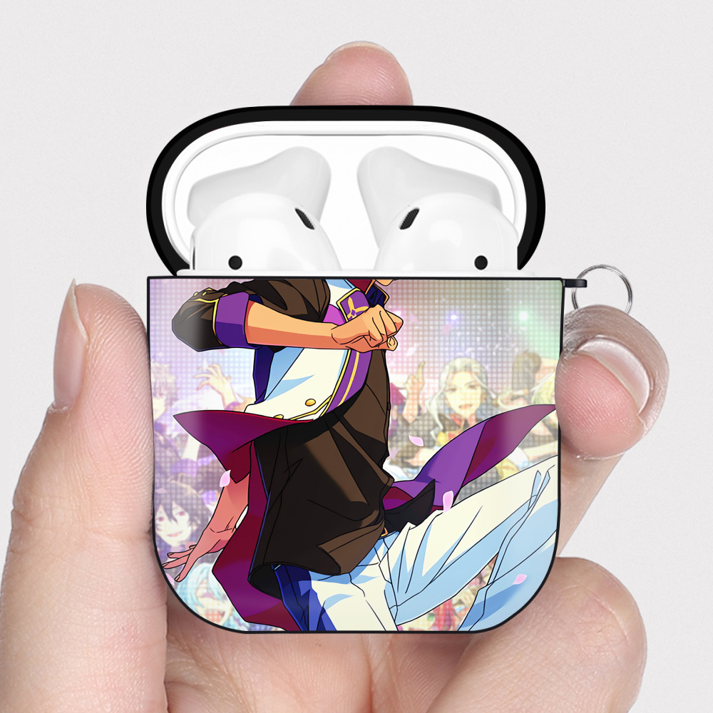 （画像用） あんさんぶるスターズ! Ensemble Stars AirPods 第2世代保護ケース ハードシェル ブラック 耐衝撃・防指紋・カラビナ付き