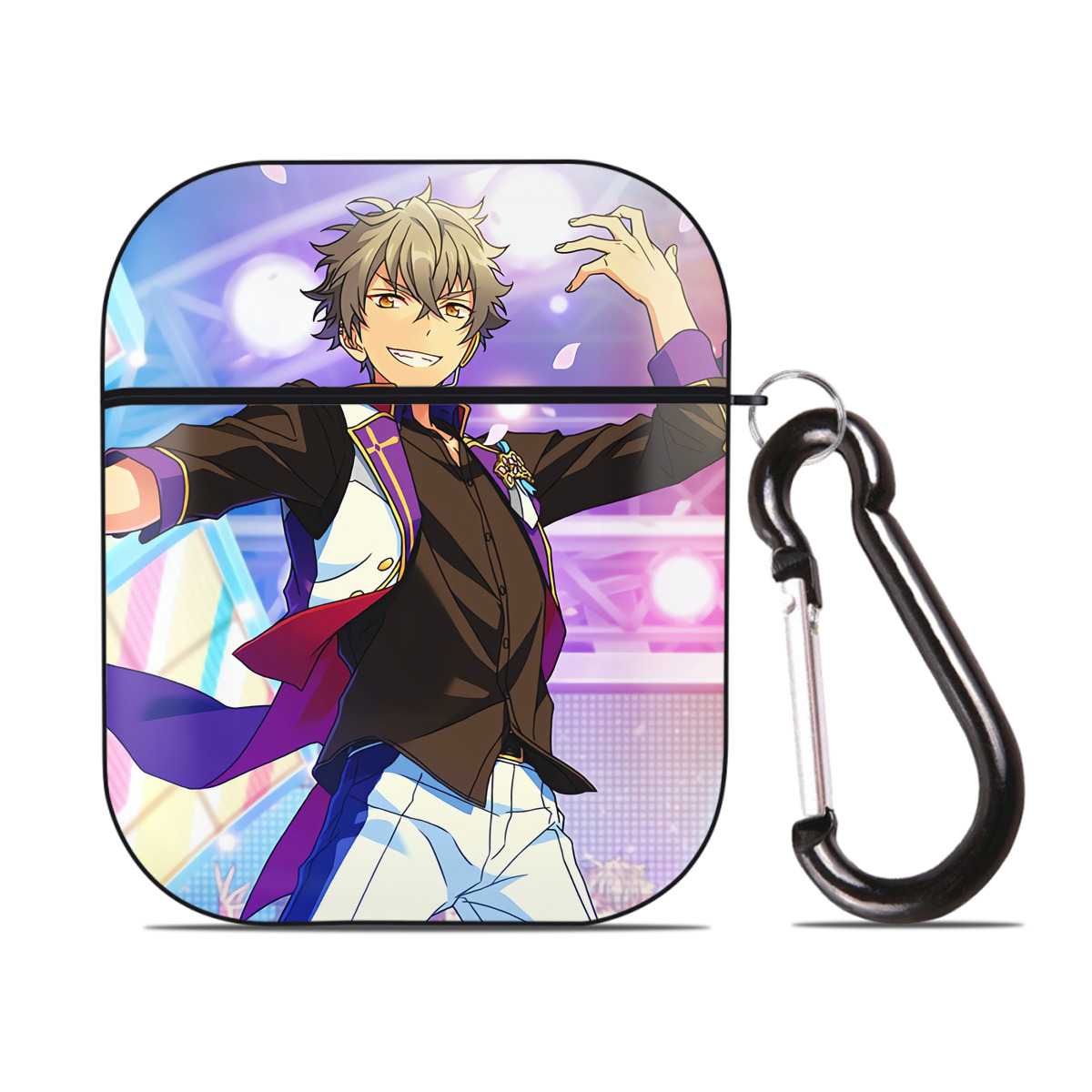 （画像用） あんさんぶるスターズ! Ensemble Stars AirPods 第2世代保護ケース ハードシェル ブラック 耐衝撃・防指紋・カラビナ付き