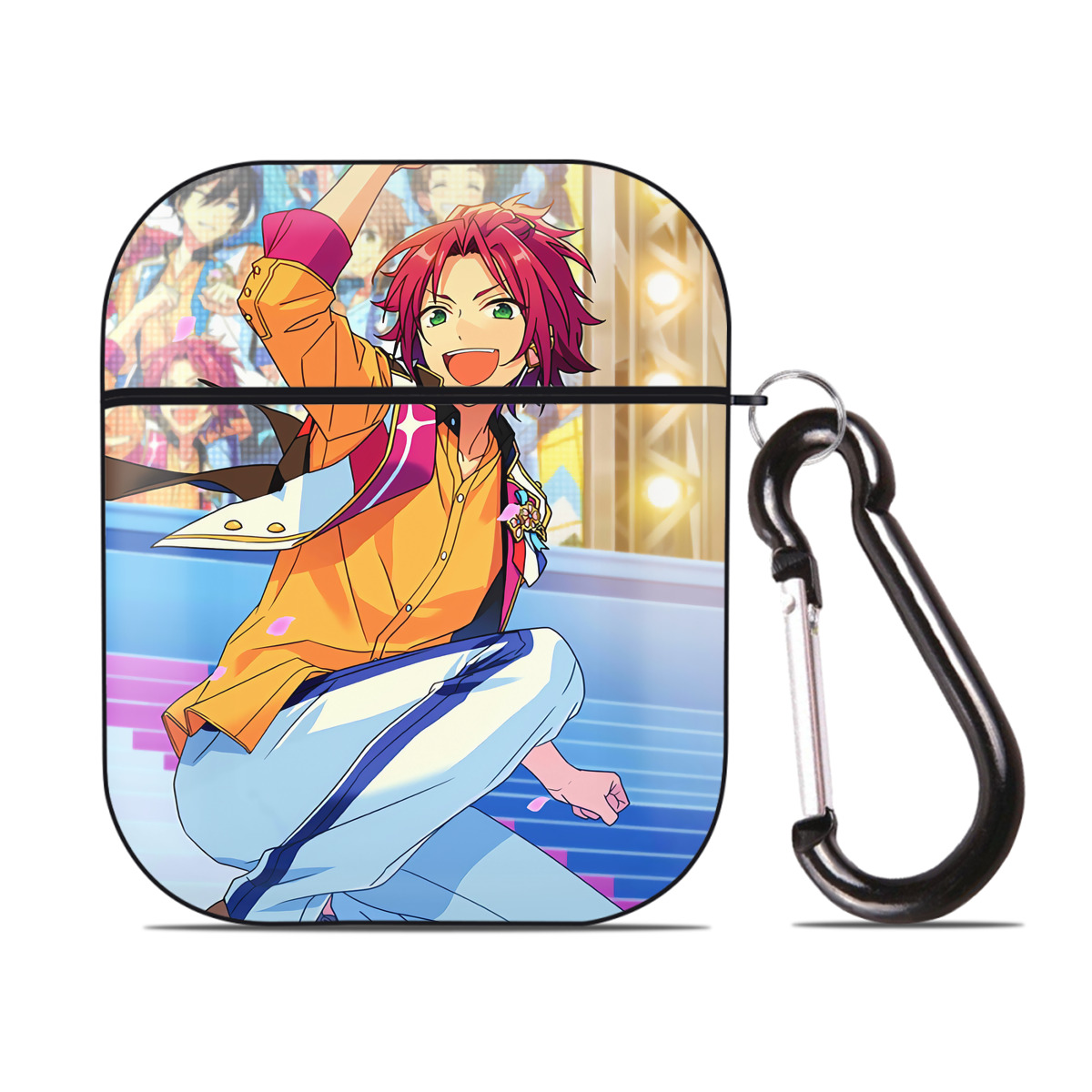（画像用） あんさんぶるスターズ! Ensemble Stars AirPods 第2世代保護ケース ハードシェル ブラック 耐衝撃・防指紋・カラビナ付き