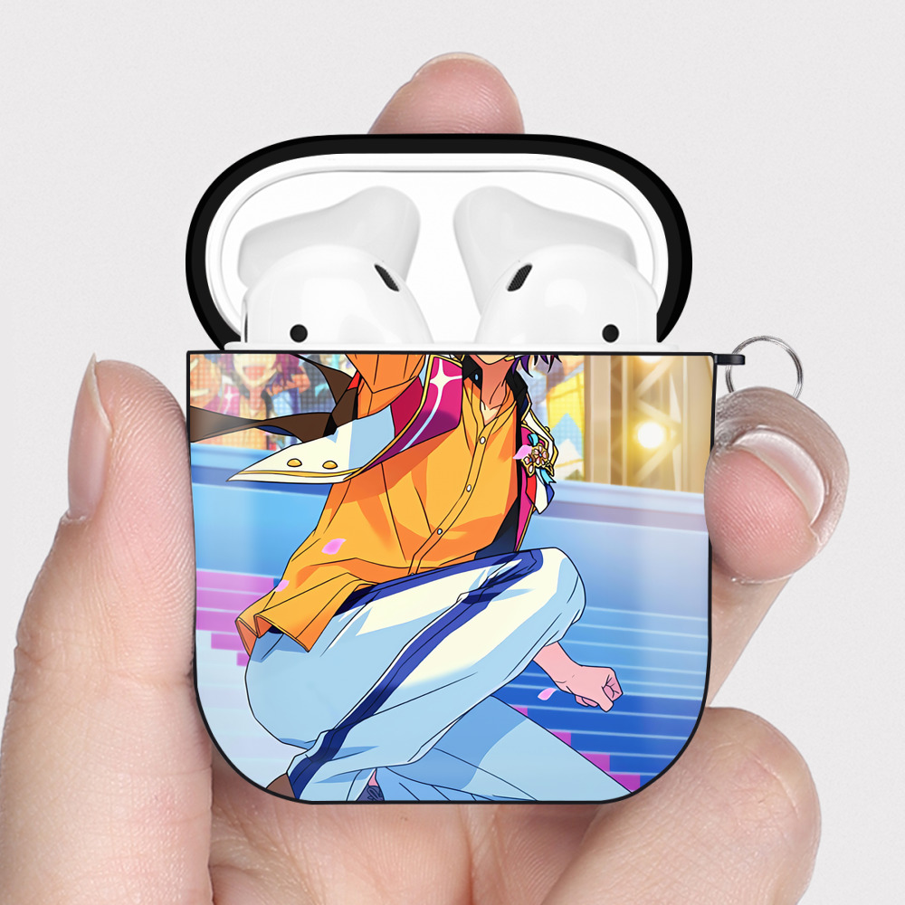 （画像用） あんさんぶるスターズ! Ensemble Stars AirPods 第2世代保護ケース ハードシェル ブラック 耐衝撃・防指紋・カラビナ付き