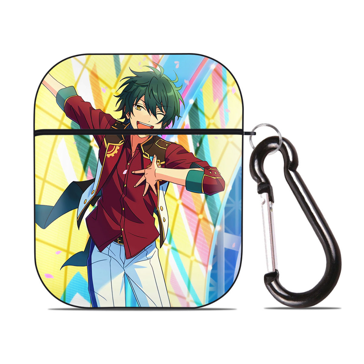 （画像用） あんさんぶるスターズ! Ensemble Stars AirPods 第2世代保護ケース ハードシェル ブラック 耐衝撃・防指紋・カラビナ付き