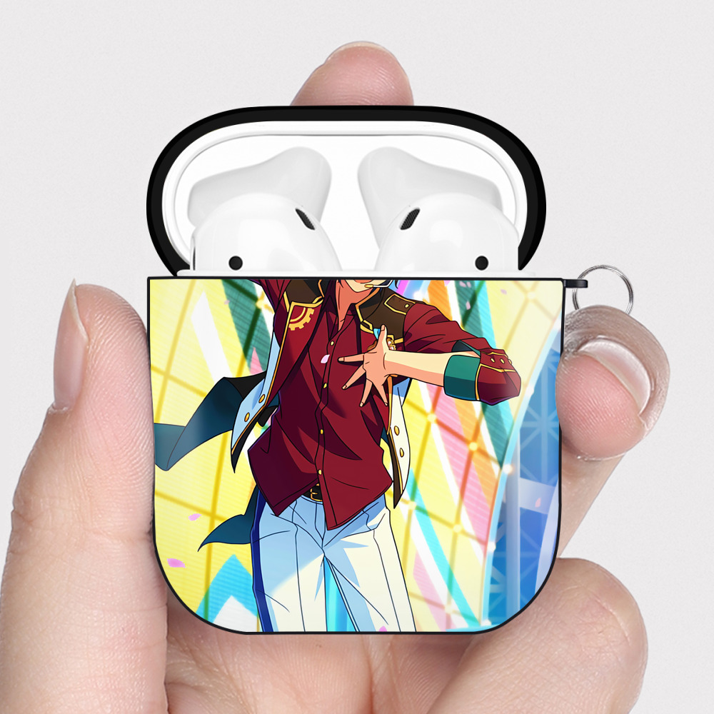 （画像用） あんさんぶるスターズ! Ensemble Stars AirPods 第2世代保護ケース ハードシェル ブラック 耐衝撃・防指紋・カラビナ付き