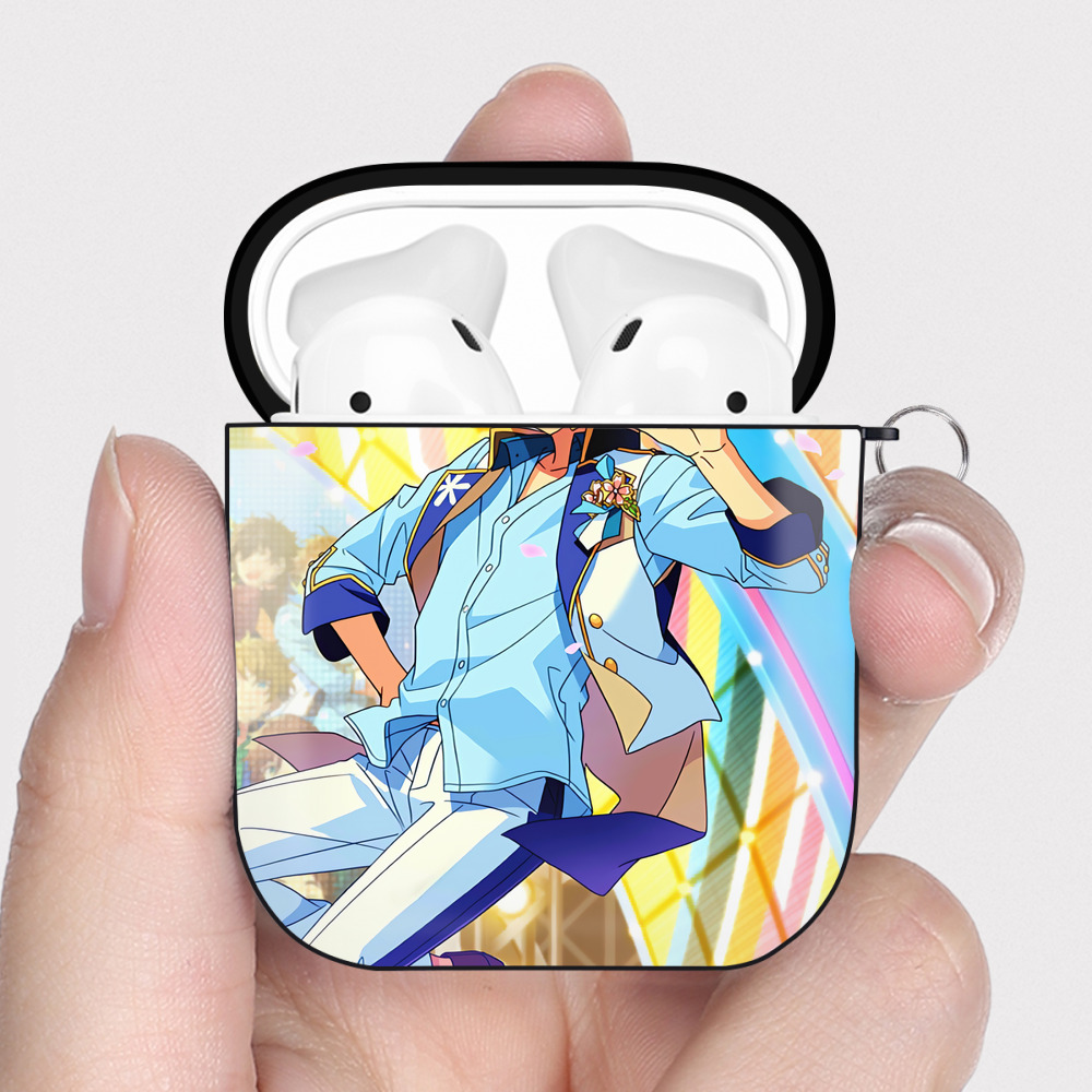 （画像用） あんさんぶるスターズ! Ensemble Stars AirPods 第2世代保護ケース ハードシェル ブラック 耐衝撃・防指紋・カラビナ付き