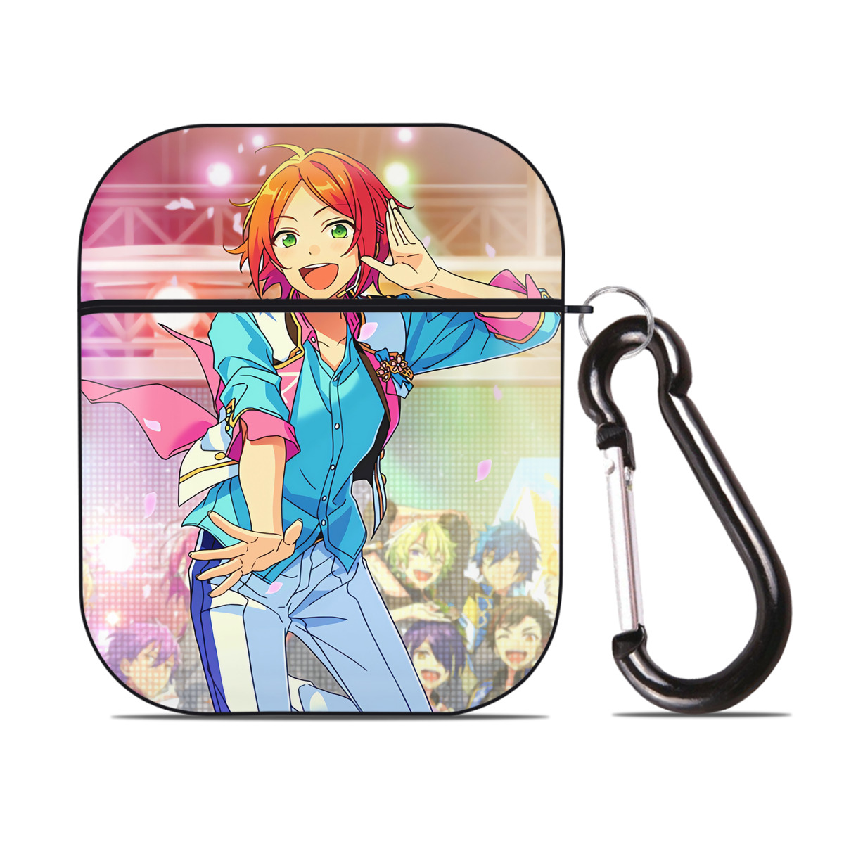 （画像用） あんさんぶるスターズ! Ensemble Stars AirPods 第2世代保護ケース ハードシェル ブラック 耐衝撃・防指紋・カラビナ付き