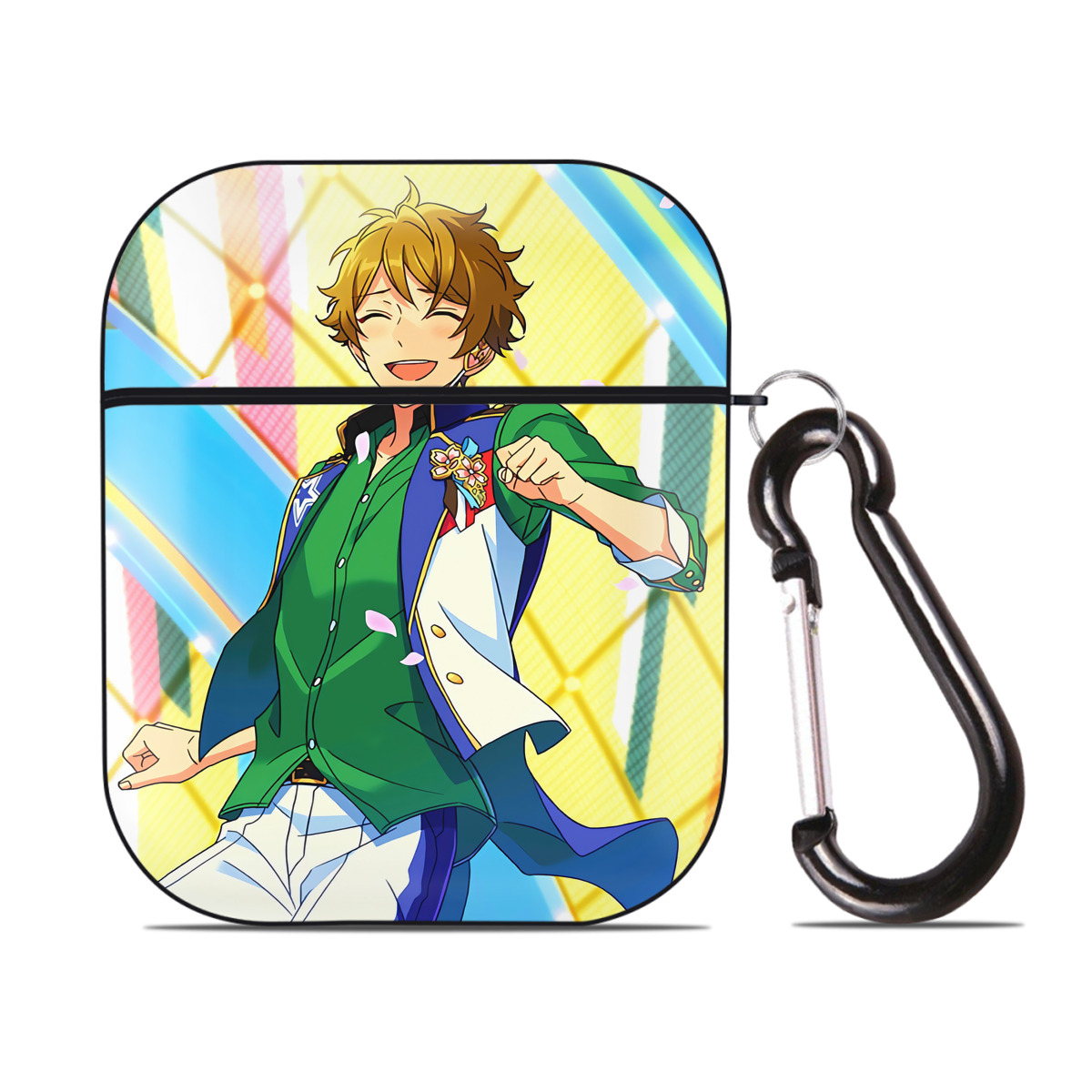 （画像用） あんさんぶるスターズ! Ensemble Stars AirPods 第2世代保護ケース ハードシェル ブラック 耐衝撃・防指紋・カラビナ付き