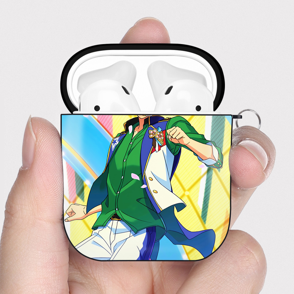 （画像用） あんさんぶるスターズ! Ensemble Stars AirPods 第2世代保護ケース ハードシェル ブラック 耐衝撃・防指紋・カラビナ付き