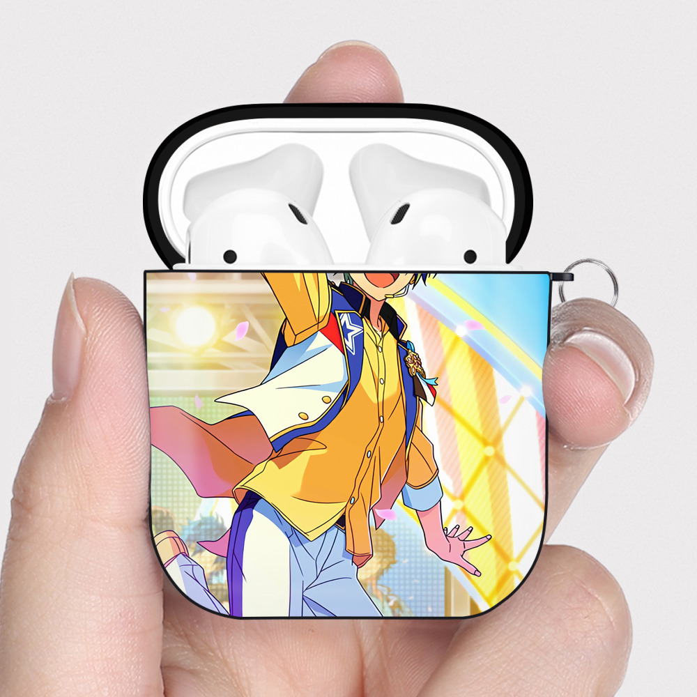 （画像用） あんさんぶるスターズ! Ensemble Stars AirPods 第2世代保護ケース ハードシェル ブラック 耐衝撃・防指紋・カラビナ付き