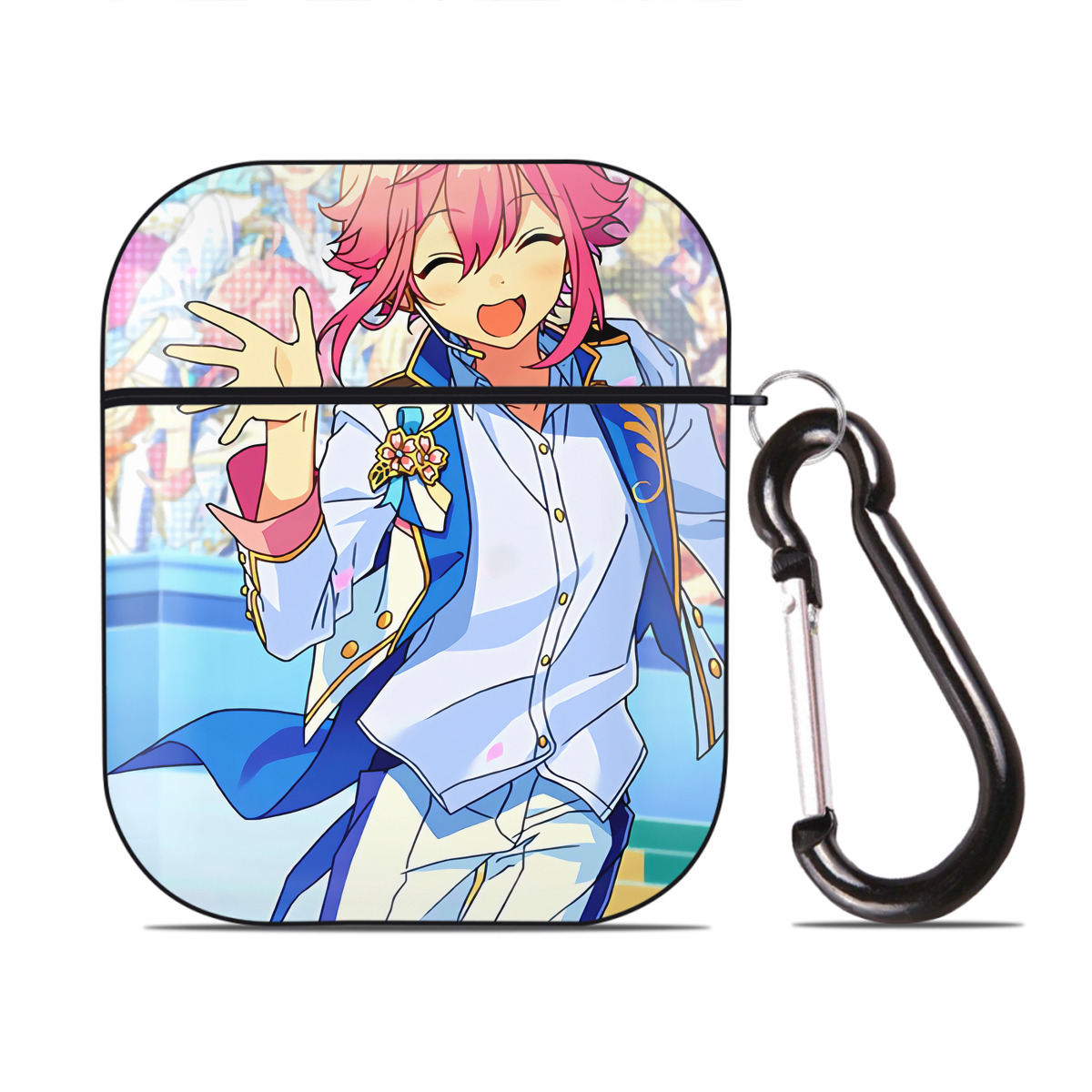 （画像用） あんさんぶるスターズ! Ensemble Stars AirPods 第2世代保護ケース ハードシェル ブラック 耐衝撃・防指紋・カラビナ付き