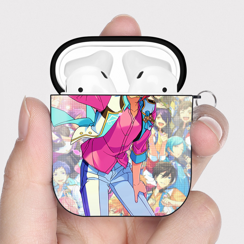 （画像用） あんさんぶるスターズ! Ensemble Stars AirPods 第2世代保護ケース ハードシェル ブラック 耐衝撃・防指紋・カラビナ付き