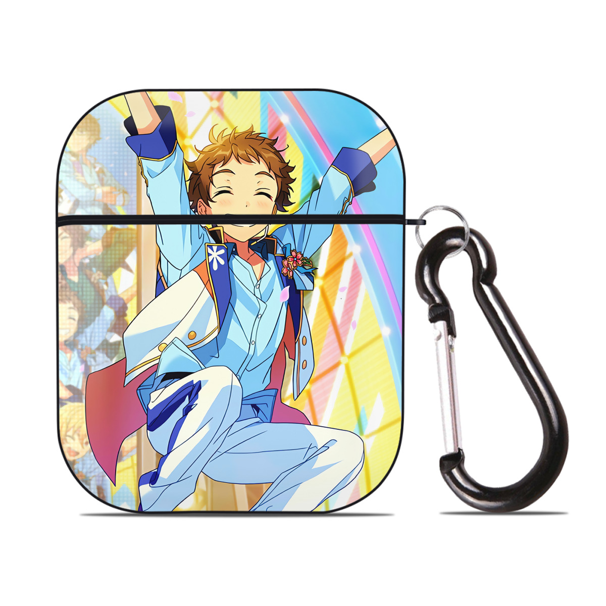 （画像用） あんさんぶるスターズ! Ensemble Stars AirPods 第2世代保護ケース ハードシェル ブラック 耐衝撃・防指紋・カラビナ付き