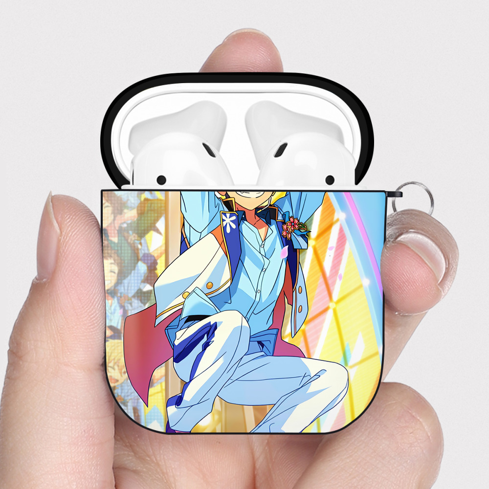 あんさんぶるスターズ! Ensemble Stars AirPods 第2世代保護ケース ハードシェル ブラック 耐衝撃・防指紋・カラビナ付き