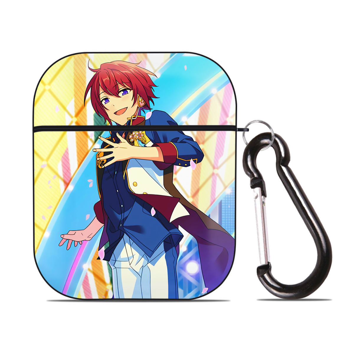 （画像用） あんさんぶるスターズ! Ensemble Stars AirPods 第2世代保護ケース ハードシェル ブラック 耐衝撃・防指紋・カラビナ付き