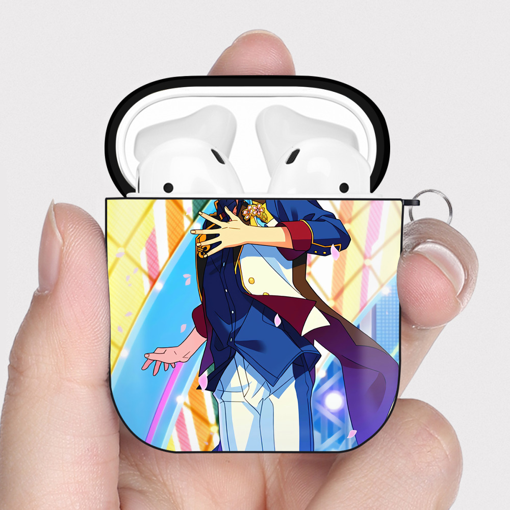 （画像用） あんさんぶるスターズ! Ensemble Stars AirPods 第2世代保護ケース ハードシェル ブラック 耐衝撃・防指紋・カラビナ付き