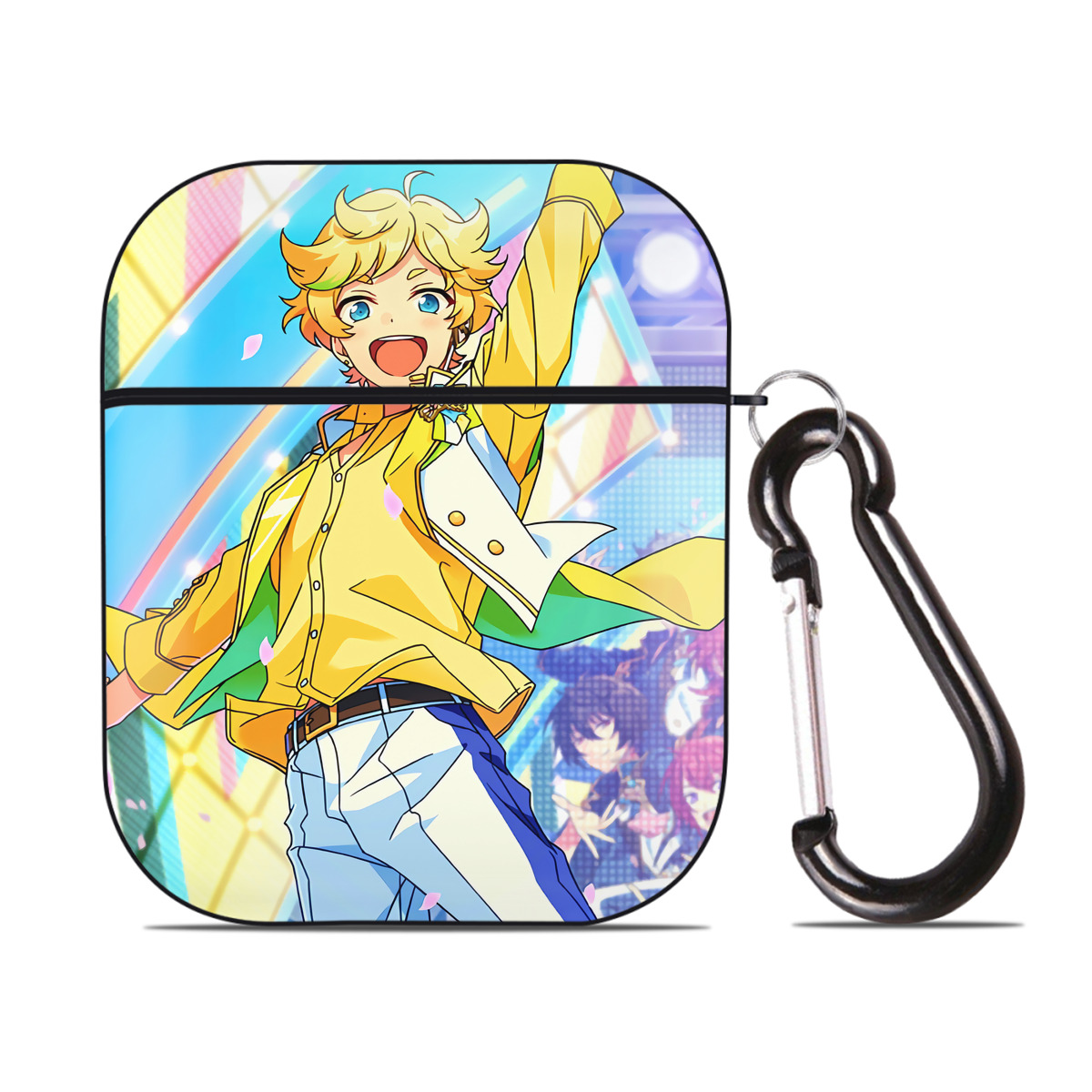 （画像用） あんさんぶるスターズ! Ensemble Stars AirPods 第2世代保護ケース ハードシェル ブラック 耐衝撃・防指紋・カラビナ付き