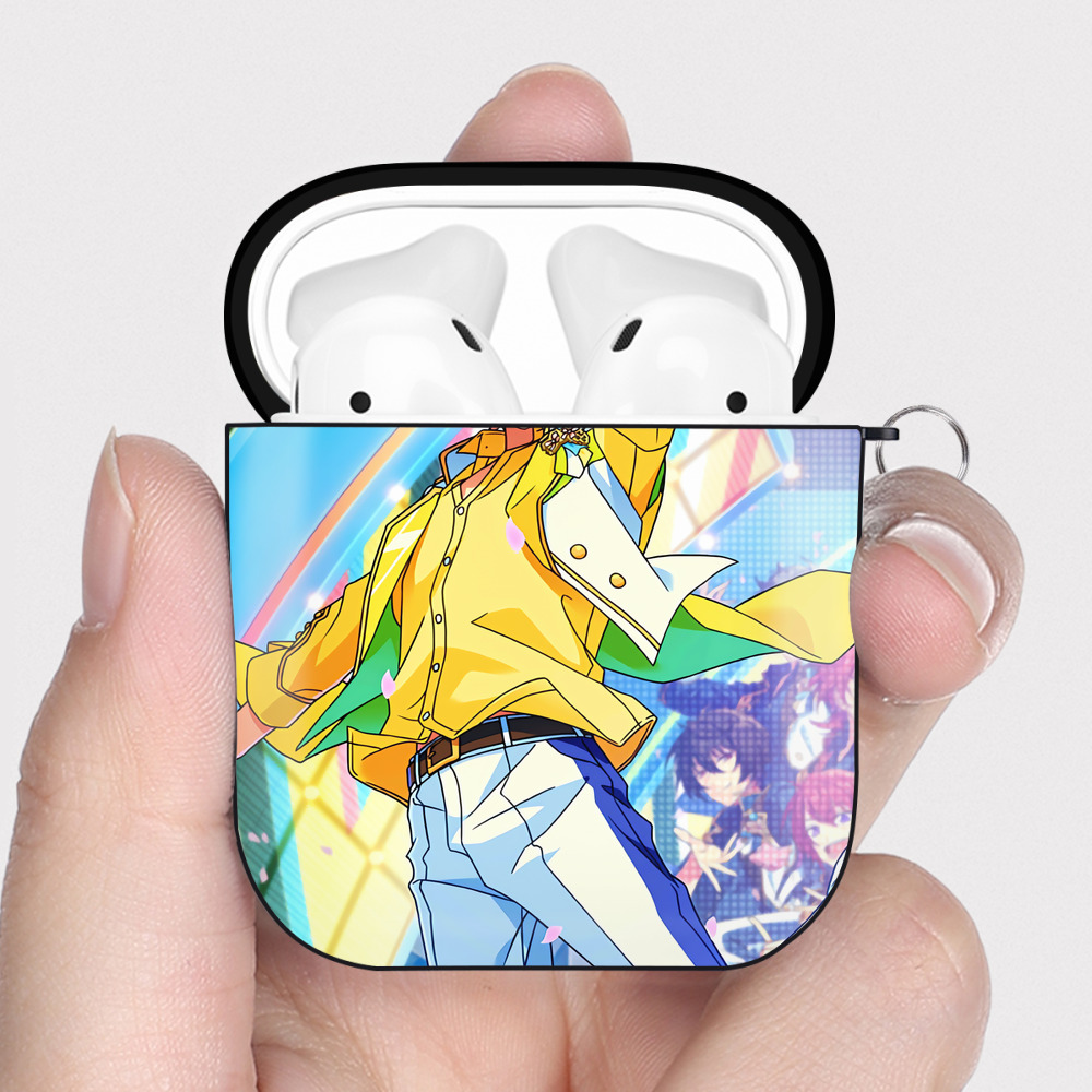 （画像用） あんさんぶるスターズ! Ensemble Stars AirPods 第2世代保護ケース ハードシェル ブラック 耐衝撃・防指紋・カラビナ付き