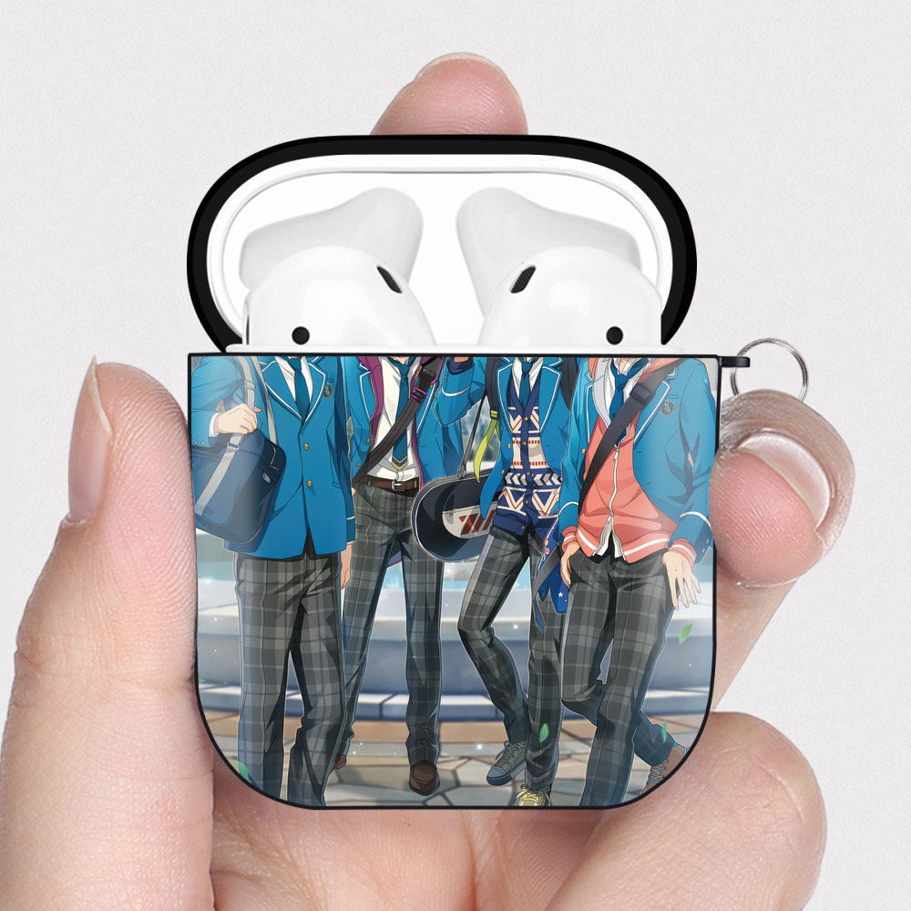 （画像用） あんさんぶるスターズ! Ensemble Stars AirPods 第2世代保護ケース ハードシェル ブラック 耐衝撃・防指紋・カラビナ付き