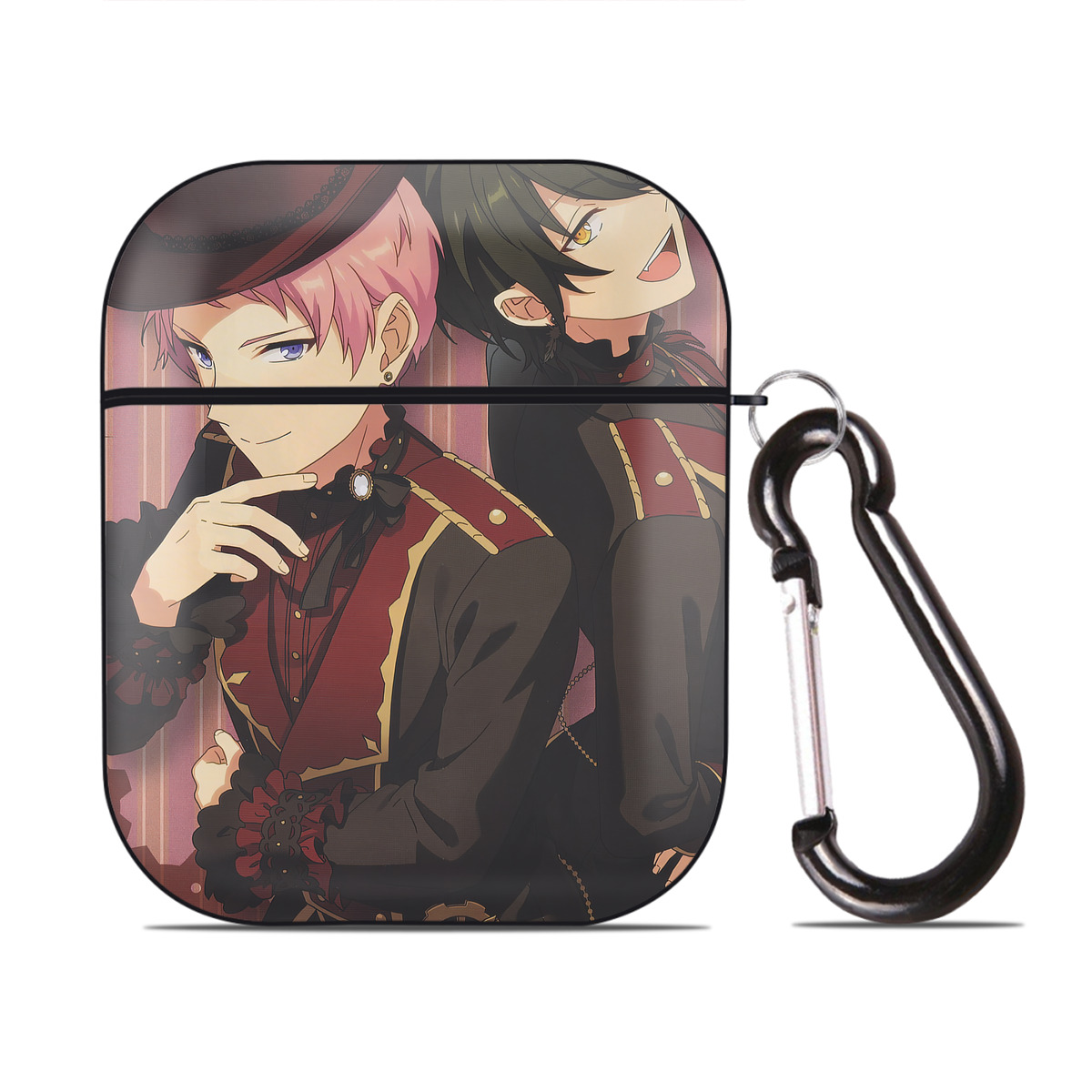 （画像用） あんさんぶるスターズ! Ensemble Stars AirPods 第2世代保護ケース ハードシェル ブラック 耐衝撃・防指紋・カラビナ付き