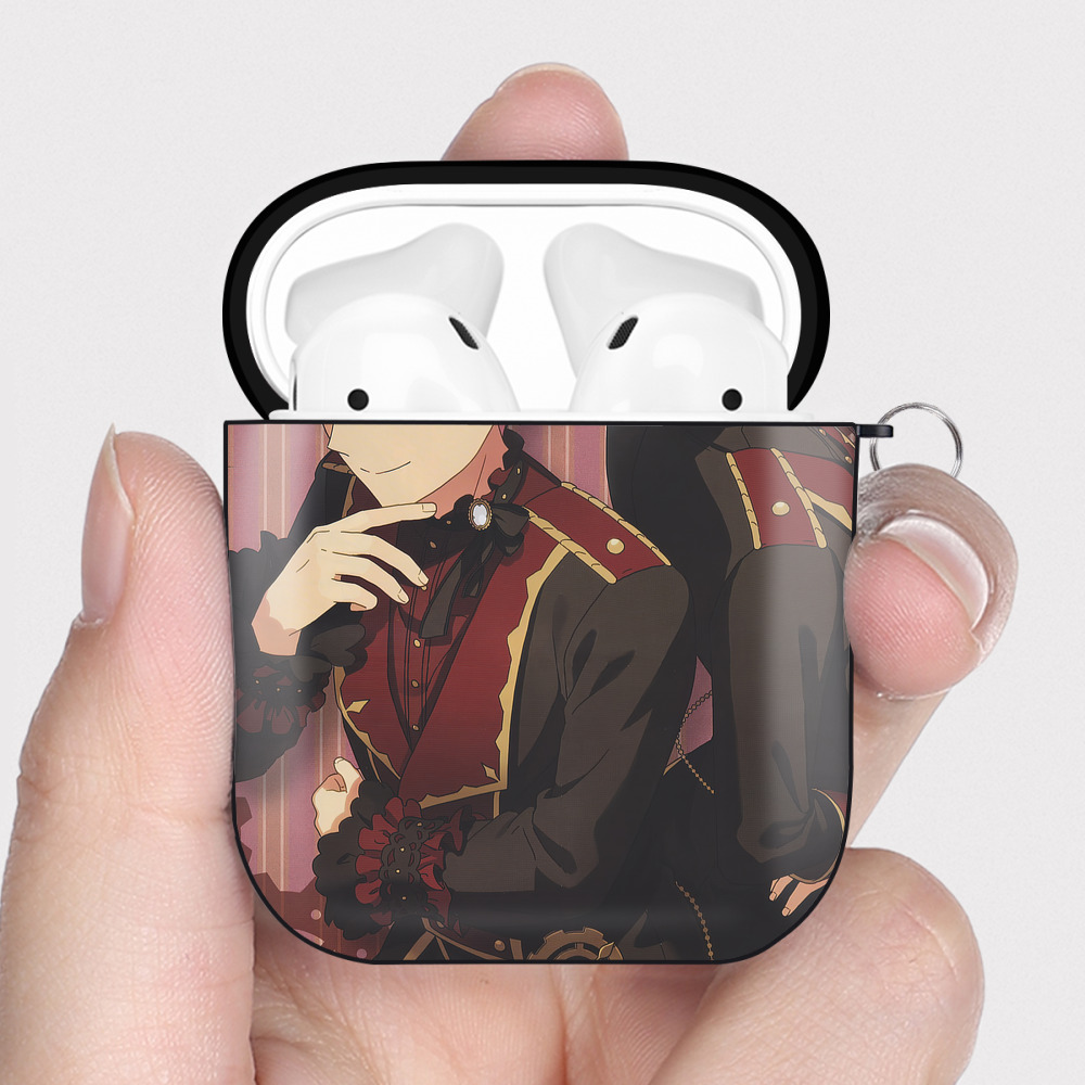 （画像用） あんさんぶるスターズ! Ensemble Stars AirPods 第2世代保護ケース ハードシェル ブラック 耐衝撃・防指紋・カラビナ付き