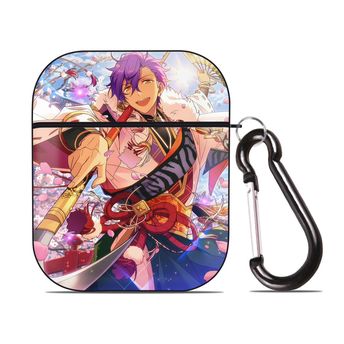 （画像用） あんさんぶるスターズ! Ensemble Stars AirPods 第2世代保護ケース ハードシェル ブラック 耐衝撃・防指紋・カラビナ付き