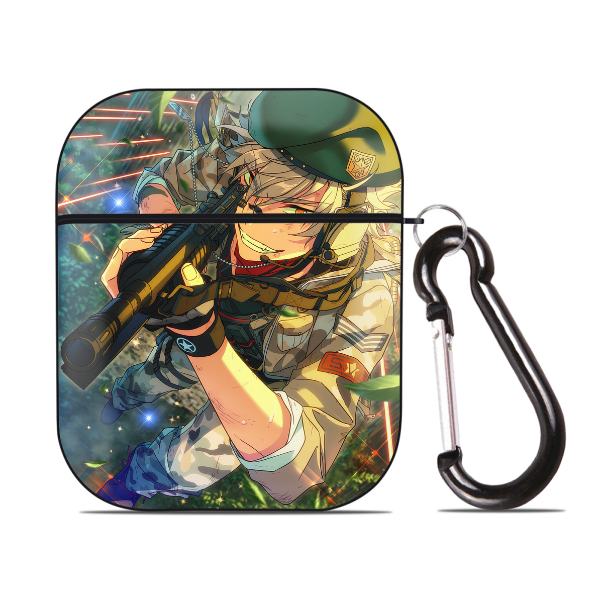 （画像用） あんさんぶるスターズ! Ensemble Stars AirPods 第2世代保護ケース ハードシェル ブラック 耐衝撃・防指紋・カラビナ付き
