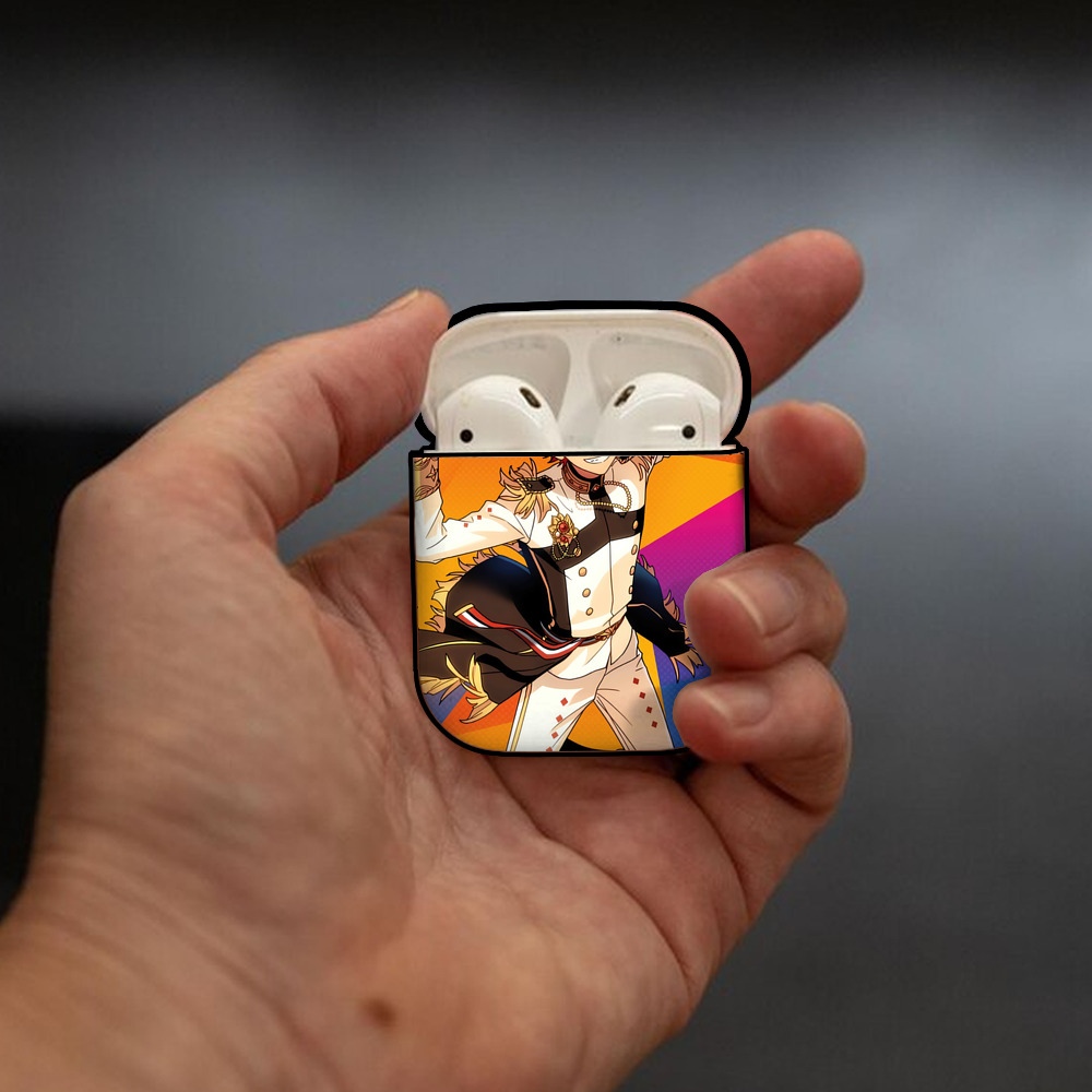 あんさんぶるスターズ! Ensemble Stars AirPods 第2世代保護ケース ハードシェル ブラック 耐衝撃・防指紋・カラビナ付き