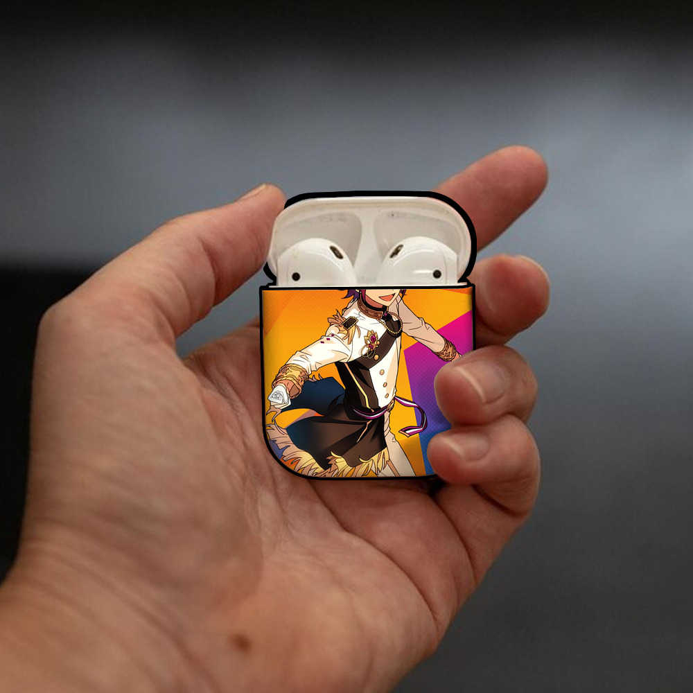 あんさんぶるスターズ! Ensemble Stars AirPods 第2世代保護ケース ハードシェル ブラック 耐衝撃・防指紋・カラビナ付き