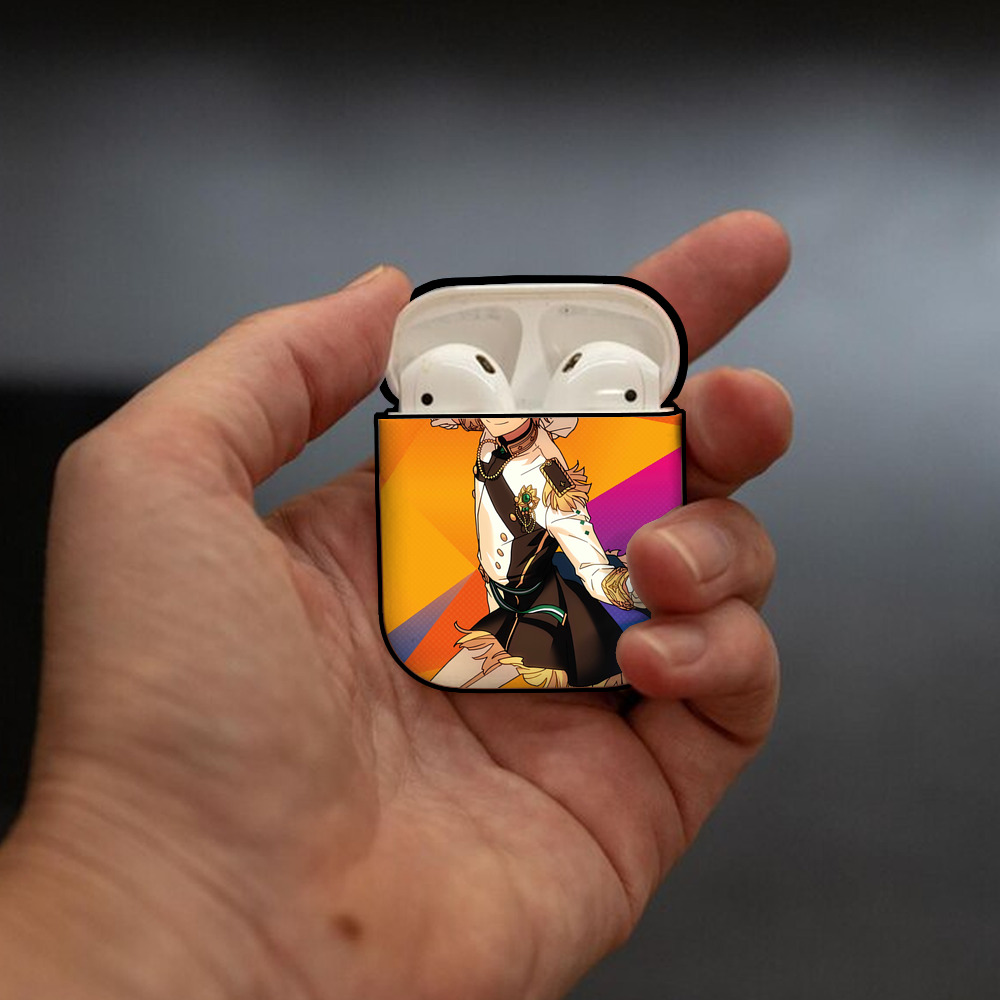 あんさんぶるスターズ! Ensemble Stars AirPods 第2世代保護ケース ハードシェル ブラック 耐衝撃・防指紋・カラビナ付き