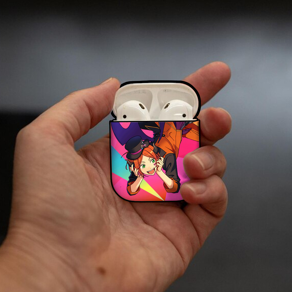 あんさんぶるスターズ! Ensemble Stars AirPods 第2世代保護ケース ハードシェル ブラック 耐衝撃・防指紋・カラビナ付き