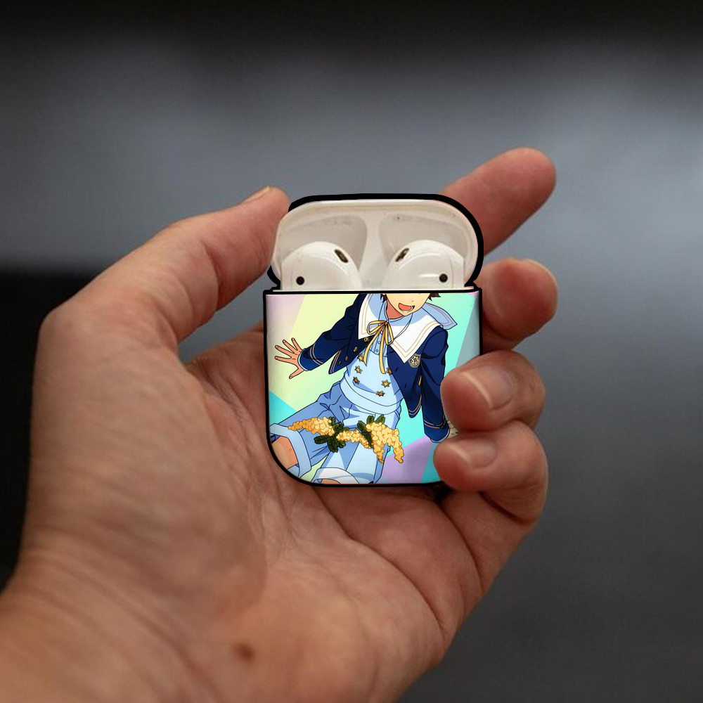 あんさんぶるスターズ! Ensemble Stars AirPods 第2世代保護ケース ハードシェル ブラック 耐衝撃・防指紋・カラビナ付き