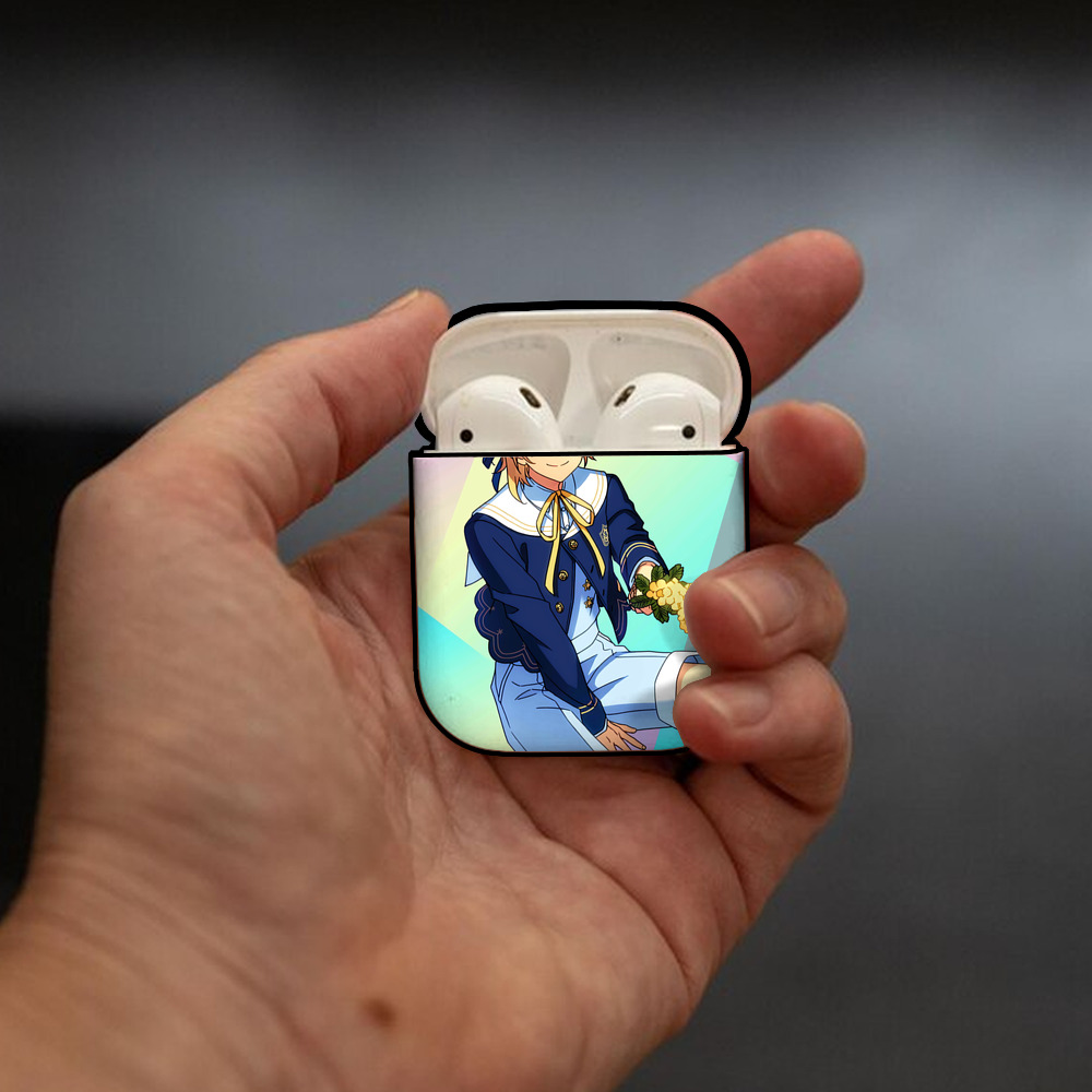 あんさんぶるスターズ! Ensemble Stars AirPods 第2世代保護ケース ハードシェル ブラック 耐衝撃・防指紋・カラビナ付き