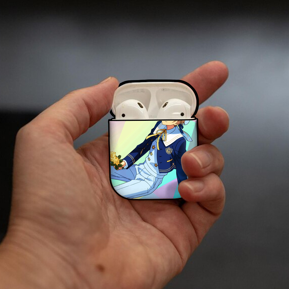 あんさんぶるスターズ! Ensemble Stars AirPods 第2世代保護ケース ハードシェル ブラック 耐衝撃・防指紋・カラビナ付き