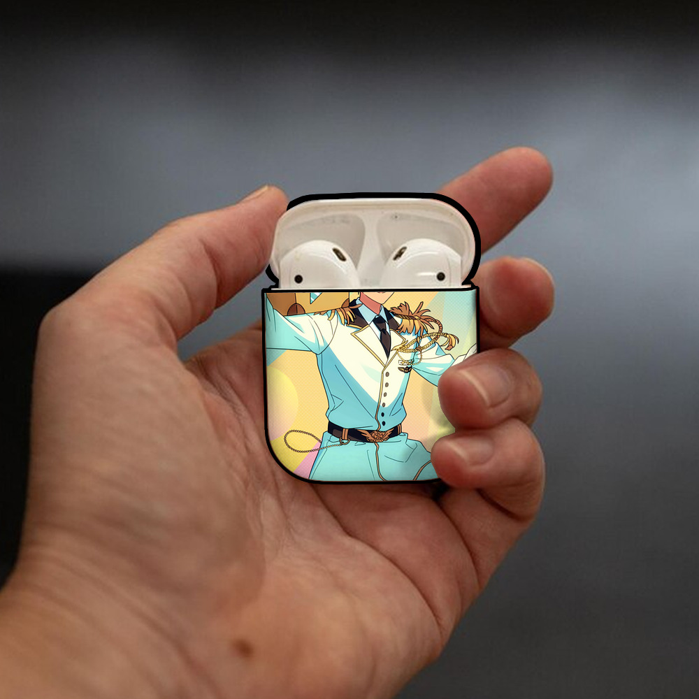 あんさんぶるスターズ! Ensemble Stars AirPods 第2世代保護ケース ハードシェル ブラック 耐衝撃・防指紋・カラビナ付き