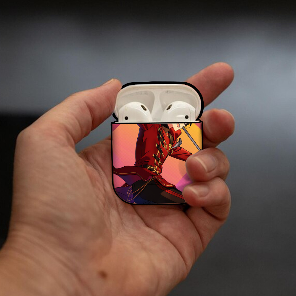 あんさんぶるスターズ! Ensemble Stars AirPods 第2世代保護ケース ハードシェル ブラック 耐衝撃・防指紋・カラビナ付き