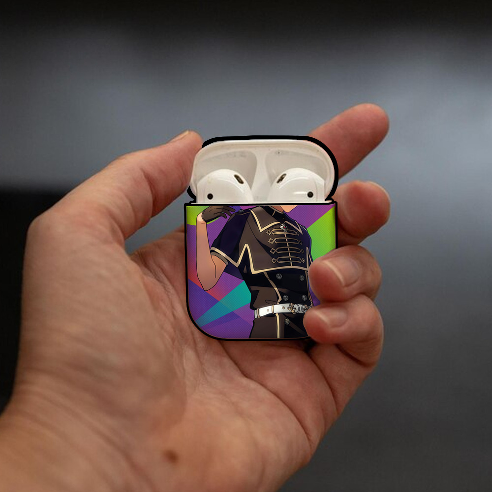 あんさんぶるスターズ! Ensemble Stars AirPods 第2世代保護ケース ハードシェル ブラック 耐衝撃・防指紋・カラビナ付き