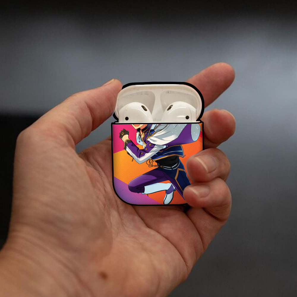 あんさんぶるスターズ! Ensemble Stars AirPods 第2世代保護ケース ハードシェル ブラック 耐衝撃・防指紋・カラビナ付き
