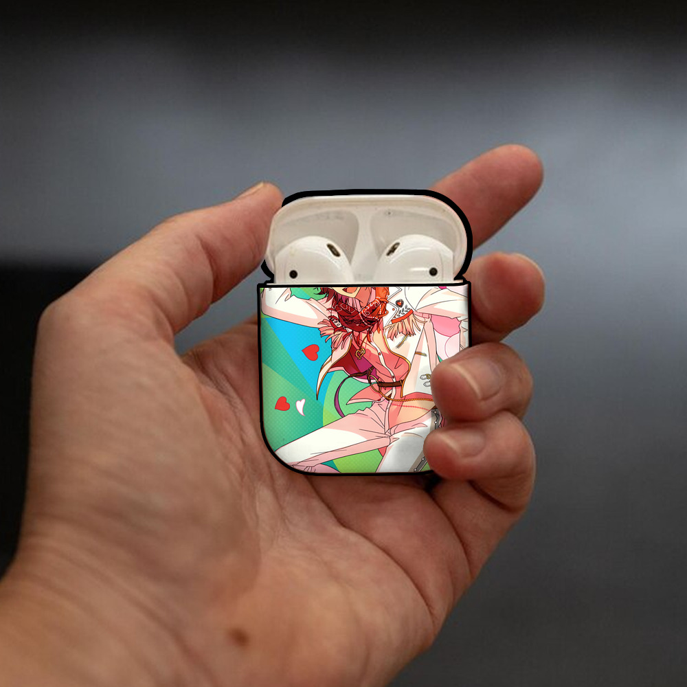 あんさんぶるスターズ! Ensemble Stars AirPods 第2世代保護ケース ハードシェル ブラック 耐衝撃・防指紋・カラビナ付き