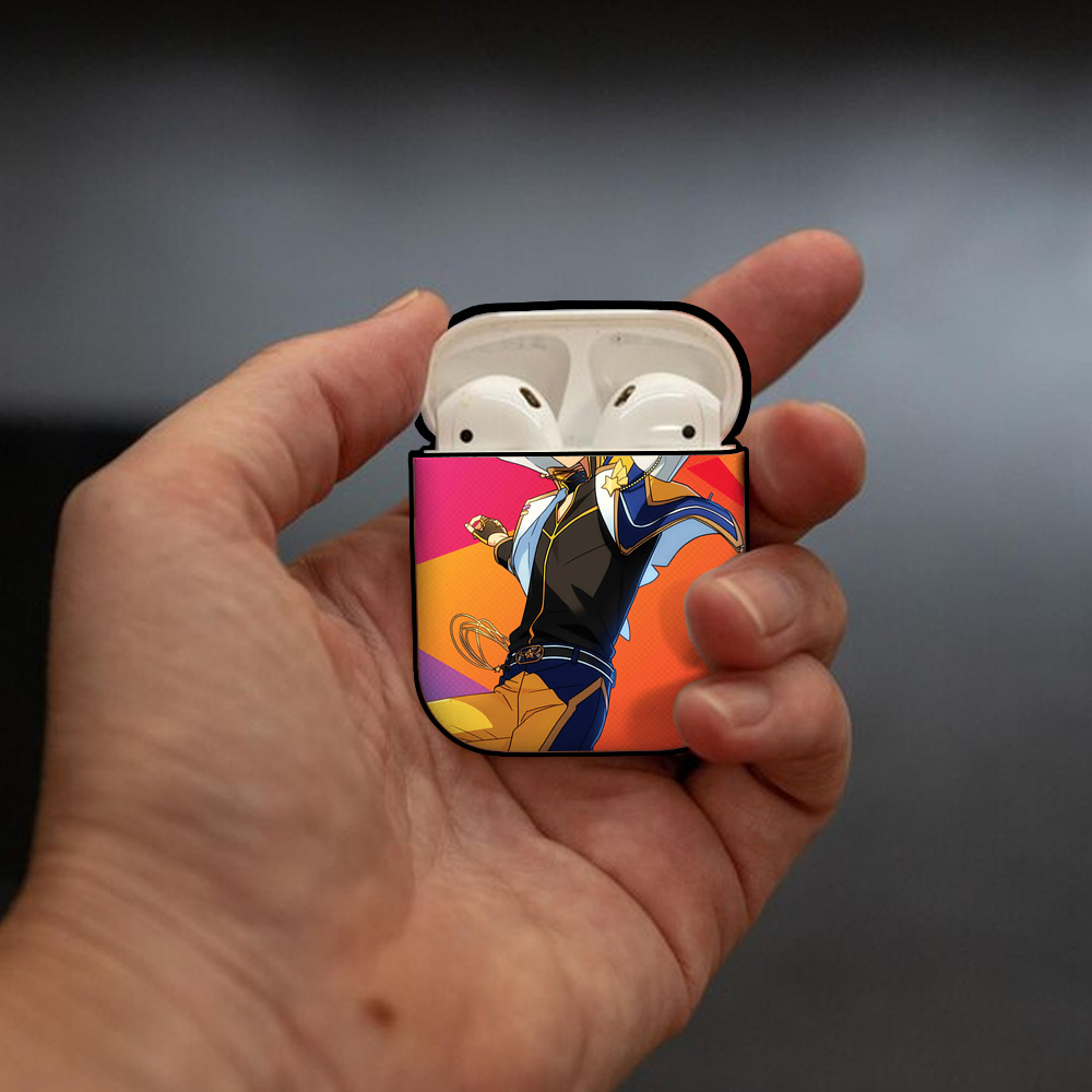 あんさんぶるスターズ! Ensemble Stars AirPods 第2世代保護ケース ハードシェル ブラック 耐衝撃・防指紋・カラビナ付き