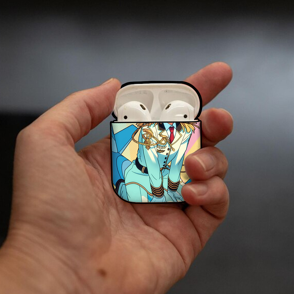 あんさんぶるスターズ! Ensemble Stars AirPods 第2世代保護ケース ハードシェル ブラック 耐衝撃・防指紋・カラビナ付き