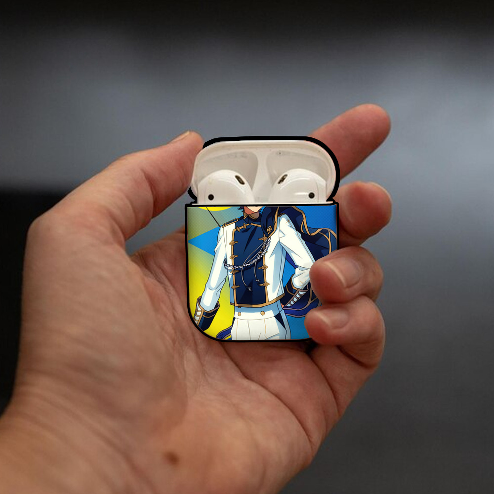 あんさんぶるスターズ! Ensemble Stars AirPods 第2世代保護ケース ハードシェル ブラック 耐衝撃・防指紋・カラビナ付き