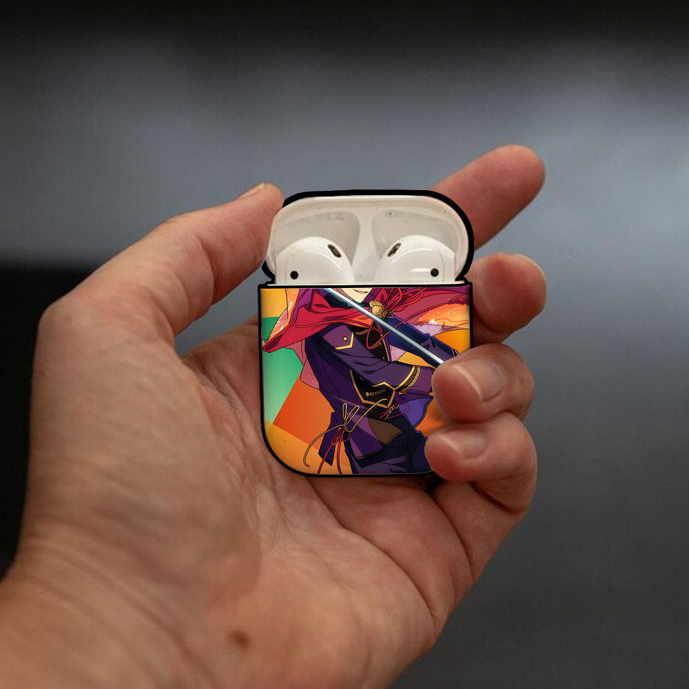あんさんぶるスターズ! Ensemble Stars AirPods 第2世代保護ケース ハードシェル ブラック 耐衝撃・防指紋・カラビナ付き